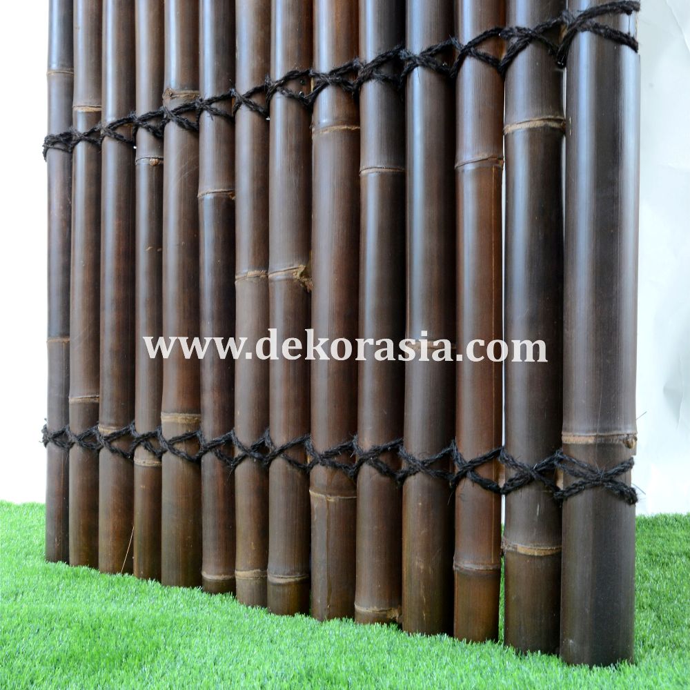 High Quality Black Bamboo Half Bamboo Panels, Bamboo Screen A sturdy black bamboo garden fence