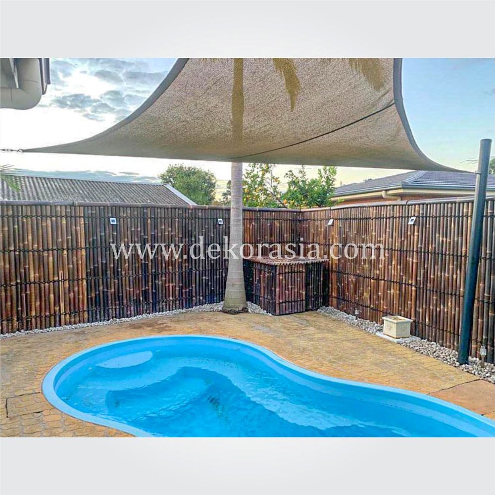 Black Bamboo Half Raft Panel - Bamboo Panels, Bamboo Screen, Bamboo Screens